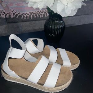White Tall Sandals, Size 9